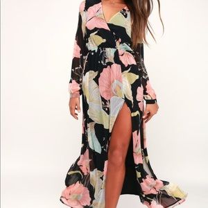 Lulus wonderous floral maxi dress